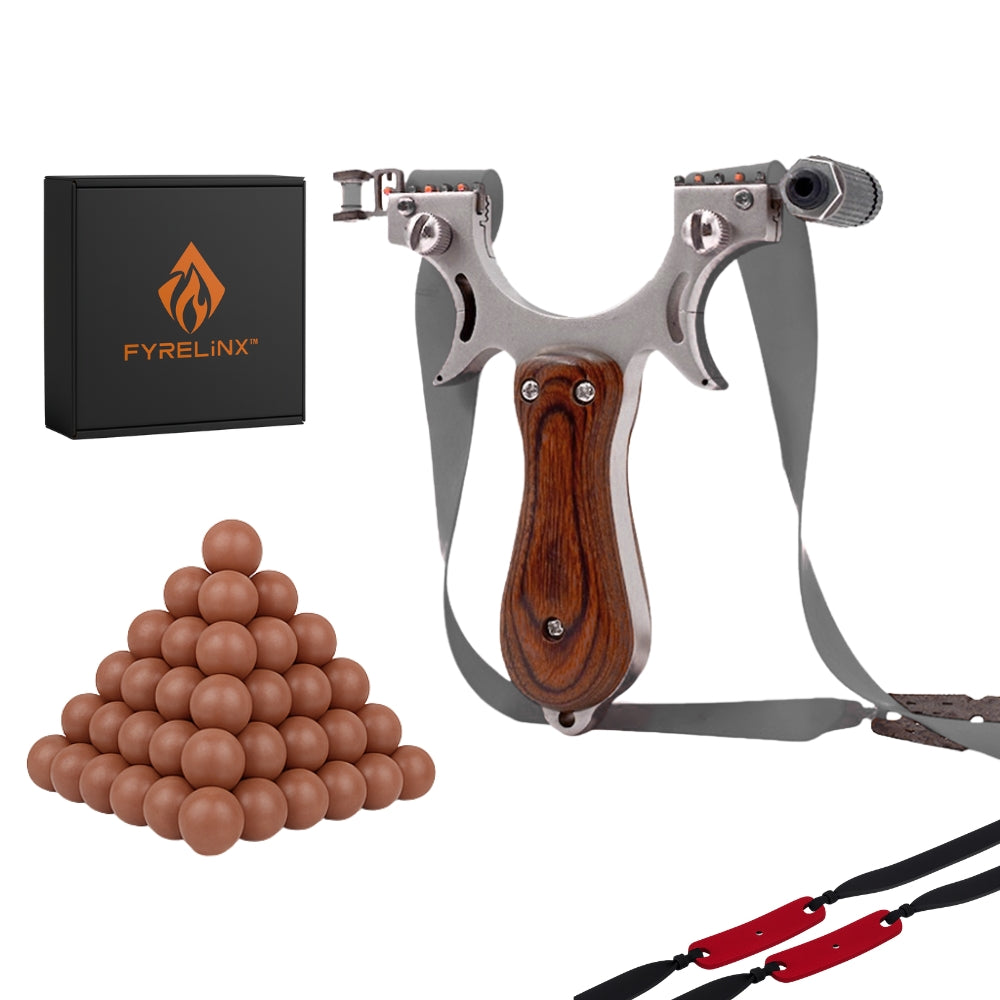 Tirachinas Metal y Madera Profesional Fyrelinx – Fuerza y Elegancia Natural